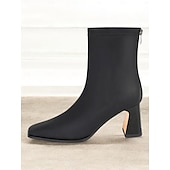 baratos Botas de tornozelo-botas femininas elegantes de cano curto taupe com salto quadrado, fecho de zíper e detalhes de costura chiques - perfeitas para moda de outono, passeios casuais e uso no escritório