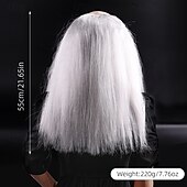 economico Parrucche da festa-Parrucche sintetiche Liscio Con frangia A macchina Parrucca Lungo Bianco Capelli sintetici Per uomo Bianco