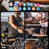 abordables Pulseras inteligentes-696 i121 Reloj inteligente 2.01 pulgada Pulsera inteligente Bluetooth Podómetro Recordatorio de Llamadas Seguimiento del Sueño Compatible con Android iOS Hombre Llamadas con Manos Libres Recordatorio