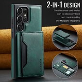 halpa Samsung-kotelot-puhelin Etui Käyttötarkoitus S24 Ultra S24 Plus S24 S23 Ultra S25 Ultra Takakuori Tuella Magneetti Tukee langatonta latausta Retro TPU PU-nahka