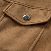 abordables Chaquetas de Ante Sintético-Hombre Chaqueta ligera Chaqueta de gamuza sintética Hogar Oficina Cortavientos Bolsillo Invierno Primavera &amp; Otoño Color sólido Vintage Estilo clásico Regular Negro Marrón Chaquetas
