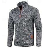 preiswerte Herrenpullover-Herren Pullover Strickpullover Pullover mit Viertelreißverschluss Gerippt Stricken Standard Strick Glatt Viertel Postleitzahl Modisch Basic Urlaub Freizeitskleidung Bekleidung Herbst Winter Schwarz