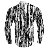 economico Camicie stampate da uomo-Per uomo Linea Camicie Camicia con bottoni Manica lunga Informale Da mare Interni Giornaliero Estate Primavera &amp; Autunno A fascia collare del nonno Stampa 3D Nero Blu Marrone Verde