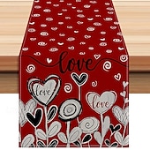 abordables Chemins de Table-chemin de table rose pour la Saint-Valentin, décoration de table florale romantique avec un élégant design de rose, parfait pour ajouter une touche d&#039;amour et d&#039;élégance à votre dîner de la