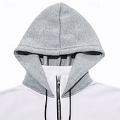 billige grunnleggende hettegensere for menn-Herre Hattetrøje Hettegenser med glidelås Vinrød Svart Hvit Rød Brun Med hette Fargeblokk Lomme Sport &amp; Utendørs Daglig Ferie Gatemote Kul Fritid Vår &amp; Vinter Klær Gensere Gensere