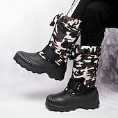 tanie Buty zimowe i śniegu-męskie zimowe buty śnieżne w kamuflażu z wodoodporną cholewką i pluszową podszewką - wytrzymała, antypoślizgowa podeszwa, regulowany pasek, idealne do aktywności na świeżym powietrzu