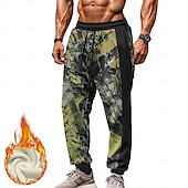 economico Pantaloni della tuta-Per uomo Camouflage Pantaloni della tuta in pile Vita elastica con coulisse Vintage Informale Esterno Interni Da giorno Tasche Termale Inverno Stampa 3D Blu Viola Arancione