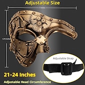 levne Masky-Kovový kyborg předvečer Všech svatých Benátská maska Fantom opery Karnevalová maska Steampunk Dospělé Pánské Dámské předvečer Všech svatých Karneval Mardi Gras Párty Plesová maškaráda Jednoduch