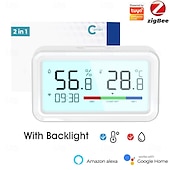 economico Elettrodomestici-tuya termoigrometro wireless wifi termometro igrometro temperatura umidità tester sensore supporto per alexa google
