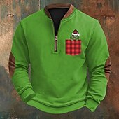 levne Základní mikiny_-Pánské Mikina Černá Bílá Rubínově červená Trávová zelená Šedá Poloviční zip Grafika Tisk Slátanina Denní Dovolená Jdeme ven Polyester Šik ven Na běžné nošení Podzim Zima Oblečení Mikiny s kapucí