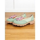 cheap 1950s-Women&#039;s Pink Tassel Loafers with Brogue Detailing and Chunky Sole – Vintage-Style Casual Shoes for Everyday Wear