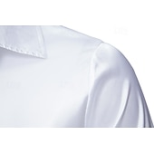economico Camicie in raso da uomo-Per uomo Camicia Camicia in raso Maglietta informale Camicia con bottoni Motivo cashemire Matrimonio Da mare Nero Champagne Blu marino Manica lunga Colletto Primavera &amp; Autunno Abbigliamento