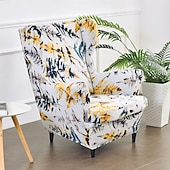 cheap Wingback Chair Cover-Stretch Printed Wingback Chair Cover Armchair Cover Durable and Elastic Slipcover with Stylish Print Design Perfect for Protecting and Refreshing Your Wingback Chair Ideal for Home Decor