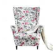 cheap Wingback Chair Cover-Stretch Printed Wingback Chair Cover Armchair Cover Durable and Elastic Slipcover with Stylish Print Design Perfect for Protecting and Refreshing Your Wingback Chair Ideal for Home Decor
