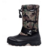 tanie Buty zimowe i śniegu-męskie zimowe buty śnieżne w kamuflażu z wodoodporną cholewką i pluszową podszewką - wytrzymała, antypoślizgowa podeszwa, regulowany pasek, idealne do aktywności na świeżym powietrzu