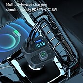 abordables Kits Bluetooth/mains libres pour voiture-nouveau chargeur de voiture à charge rapide pd 30w qc18w transmetteur fm à reconnexion automatique avec affichage u-disk kit voiture windows bc95