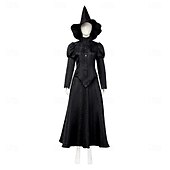 baratos Trajes Femininos-Bruxa Fada Elphaba Roupa Ocasiões Especiais Noite de Walpurgis Trajes temáticos de filmes e séries Cosplay filme for Mulheres Adulto Dia Das Bruxas Carnaval Espetáculo Festa Palco