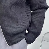 preiswerte Herren Strickjacke-Herren Weihnachtspullover Strickjacke Zip Pullover Reißverschluss Pullover Jacke Strickpullover Grobstricken Stricken Zip Gerippt Feste Farbe Stehkragen Weihnachten Strickware Freizeitskleidung