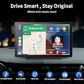 abordables Électronique automobile-Écran tactile de 9 pouces pour Apple CarPlay Android Auto Mirror Link Bluetooth Récepteurs radio stéréo de voiture portables Navigation GPS avec caméra de tableau de bord 4K 1080p Caméra de recul