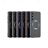 Недорогие Чехлы для Samsung-телефон Кейс для Назначение S24 Ultra S24 Plus S24 S23 S23 Ultra S23 Plus S25 Ультра Кейс на заднюю панель Магнитный Поддержка беспроводной зарядки Защита от удара Ретро Покрытие