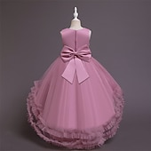 economico Vestiti per serate-Bambino Da ragazza Vestito da festa Tinta unica Senza maniche Prestazioni Compleanno Retato Bellissimo Dolce Poliestere Asimmetrico Vestito da festa Vestito svasato Abito linea A Estate 4-12 anni