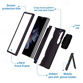 economico Cover Samsung-telefono Custodia Per Piega a Z 6 Per retro Con supporto Portamatite Resistente agli urti Retrò TPU PC