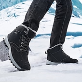 baratos Botas de caminhada-botas de inverno masculinas impermeáveis e isoladas com sola de borracha antiderrapante e forro de pele sintética para caminhadas ao ar livre