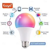 abordables Lumières intelligentes-Ampoules LED intelligentes RVB E26/E27 – 10 W à changement de couleur, intensité variable via Wi-Fi, fonctionne avec Alexa &amp;Google 4 pièces