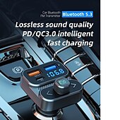 abordables Kits Bluetooth/mains libres pour voiture-nouveau chargeur de voiture à charge rapide pd 30w qc18w transmetteur fm à reconnexion automatique avec affichage u-disk kit voiture windows bc95