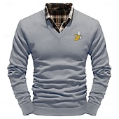 economico maglioni stampati da uomo-Natale Per uomo Banana Pullover Maglione A V Informale Esterno Giornaliero Maglione di Capodanno Con ricami A maglia Caldo Manica lunga Autunno Inverno Vinaccia Nero Bianco