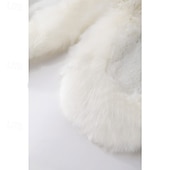 economico Coprispalle in pelliccia-scialle in pelliccia sintetica per donna con collo sciarpa avvolgente mantello da sera in pelliccia sintetica per cappotto invernale