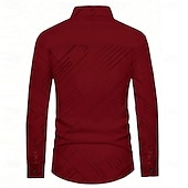 cheap Men&#039;s Western Shirts-Men&#039;s Line Western Shirt Button Up Shirt Cowboy Shirt Long Sleeve Casual Formal Daily Holiday Fall Winter Spring &amp; Summer Turndown Collared Shirts Button Up 3D Print Burgundy