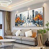 preiswerte Landschaftsgemälde-großes abstraktes Stadtgemälde handgemachtes urbanes Kunstgemälde handgemaltes Stadtskyline-Gemälde New York Skyline Ölgemälde New York City Gemälde Wandkunst großes abstraktes Gemälde
