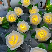 baratos Luzes de fio USB-Luzes de corda de fada rosa simulada 10/20 led usb/bateria alimentadas por luzes de guirlanda de natal casamento dia dos namorados jardim varanda decoração de casa luzes penduradas