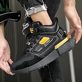 economico Sneakers da uomo-sneakers alte invernali da uomo con fodera in pelliccia sintetica – caldi stivali da neve con lacci per attività all&#039;aperto, suola impermeabile e antiscivolo, elegante design beige