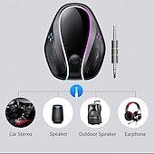 Χαμηλού Κόστους Σετ Bluetooth Αυτοκινήτου/Hands-free-δέκτης bluetooth αυτοκινήτου 5.0 για ακύρωση θορύβου αυτοκινήτου προσαρμογέα bluetooth aux δέκτης μουσικής bluetooth για οικιακό στερεοφωνικό/ενσύρματα ακουστικά/κλήσεις handsfree 16 ώρες διάρκεια