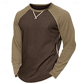 economico magliette di base-Per uomo Maglietta Camicia a Maniche Lunghe Felpa Manica Lunga Girocollo Estate Tinta unica Quotidiano Casual Stile da Strada Blocco di colore All&#039;aperto Streetwear Casual Nero Blu Grigio chiaro