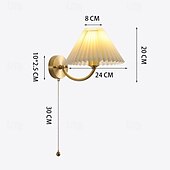 baratos Candeeiros de Parede de interior-luminárias de parede interior moderno arandela de cobre arandela de cobre com interruptor de corrente abajur de parede de tecido plissado branco arandelas de leitura de cabeceira 85-265v