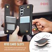 economico Cover Samsung-telefono Custodia Per Piegatura a Z 7 Z Fold 6 Copertura Posteriore Custodia Portafoglio con Supporto Con Cinturino da Polso con portapenne Retrò TPU PC