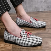 preiswerte Lässig-elegante Herren-Loafer mit Hahnentrittmuster und Quaste - perfekt für Hochzeiten und Partys