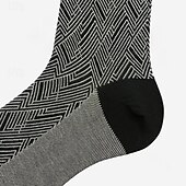 cheap Men&#039;s Elite Accessories-Men&#039;s 1 Pair Socks Black Color Plaid Plaid Checkered Geometry Formal Wedding Anniversary Thin Spring &amp;  Fall Knitwear Elegant