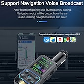 お買い得  車用Bluetoothキット/ハンズフリー-12V/2.5A BT 通話 EQ サウンド調整済み pd/qc3.0 急速充電器 bc83 FM トランスミッター カーチャージャー デュアル USB TF U ディスク MP3