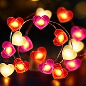 cheap Battery String Lights-Valentine&#039;s Day Decor 2M 20LED Fairy Lights Red Pink White Heart Lights String Battery Operated Valentines Decorations Heart Fairy Lights Romantic Decor Home Bedroom