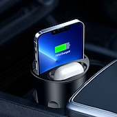 abordables Chargeurs de voiture-Support de chargement sans fil multifonction 4 en 1 pour téléphone Qi et Airpods 3/2/Pro, support de téléphone pour chargeur sans fil compatible avec la voiture