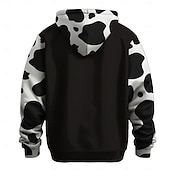 abordables sudaderas con capucha 3d para hombre-Hombre Vacas lecheras Sudaderas Sudadera Abrigos Sudadera con capucha Cuello Barco Moda Impresión 3D Fiesta Festivos Negro Correa Otoño Invierno Diseñador