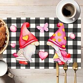 お買い得  Placemats＆Coasters＆Trivets-バレンタインデーのプレースマット4枚セット。ハートやバラの模様が描かれたロマンチックで装飾的なテーブルマット。丈夫で耐熱性があり、ダイニングテーブルの装飾に愛のタッチを加えるのに最適です。