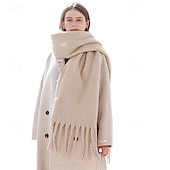 billige Sjal-cashmere feel skjerf lange pashmina sjal og omslag for kvinner stort teppe skjerf solid