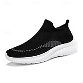 economico Sneakers da uomo-sneakers slip-on rosse leggere da uomo | tomaia in flyknit traspirante con suola comoda per attività casual e sportive