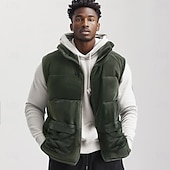 economico Capispalla Elite da Uomo-Per uomo Gilet in pile Gilet da esterno Gilet Punk Attivo Autunno Inverno Poliestere Tinta unica Dolcevita Nero Marrone chiaro Verde militare Gilet