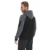 economico felpe con cappuccio da uomo di base-Per uomo Felpa con cappuccio Felpa con cappuccio e cerniera a un quarto Felpa con cappuccio tattica Nero Blu marino Cachi Grigio scuro Grigio Con cappuccio Color Block Compatto Sportivo Giornaliero